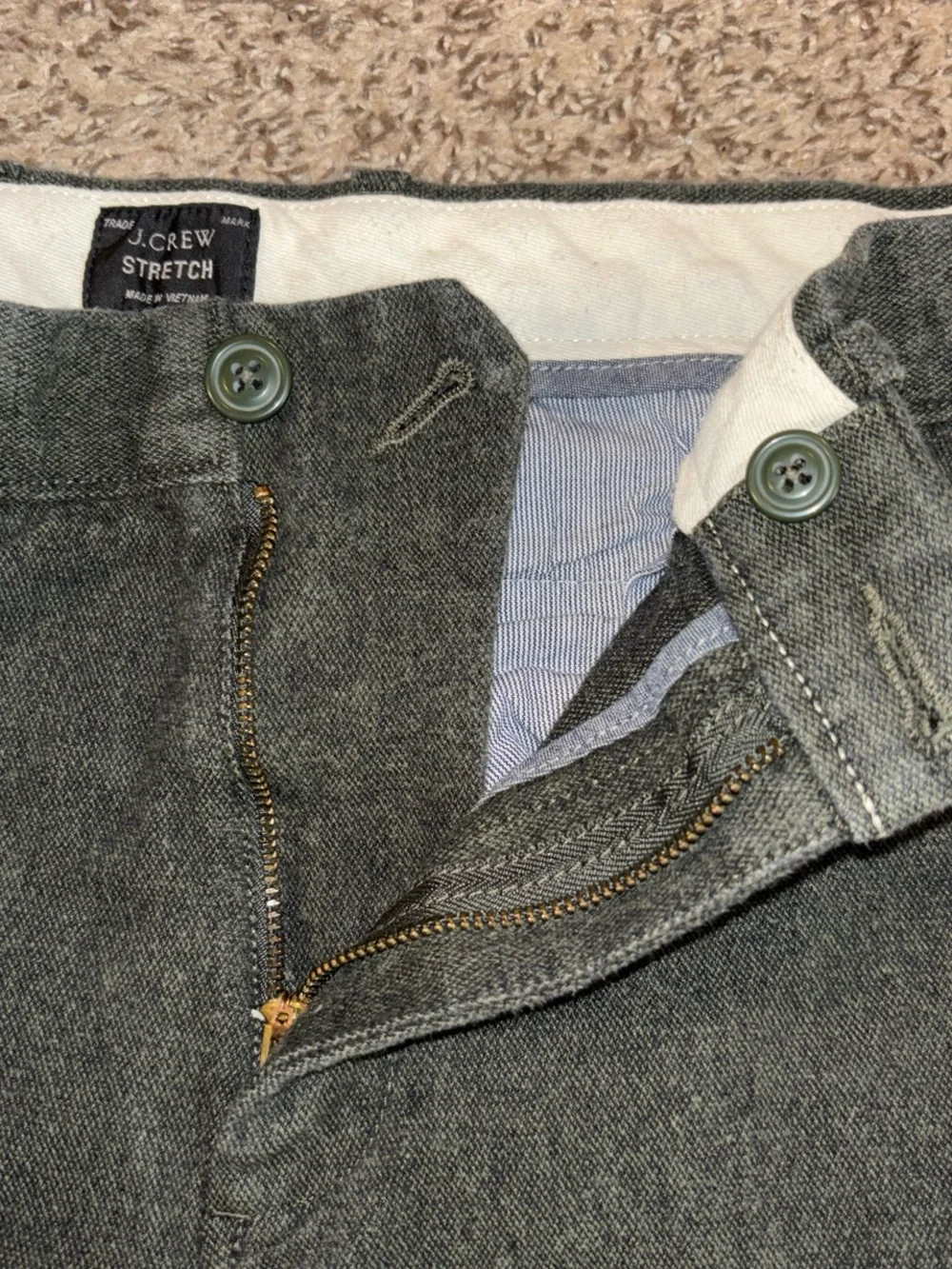 J. Crew Stretch Pants 484 Slim Dark Green Pants size 30x30